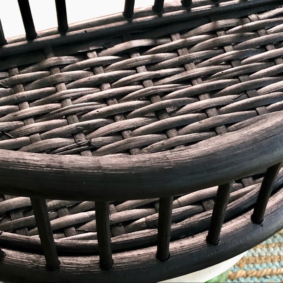 New! Black Wood Bamboo Style Wall Shelf - Picture 6 of 9